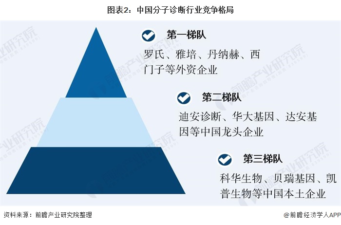 中国分子诊断行业竞争格局及市场份额(图2) 图表2:中国分子诊断行业竞争格局