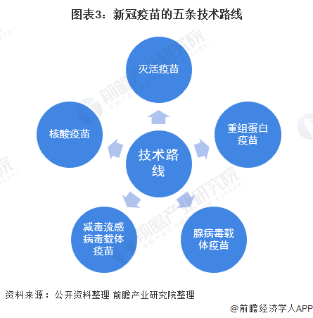 中国新冠疫苗接种剂已达9亿支!高效的原因解析(图3) 图表3:新冠疫苗的五条技术路线