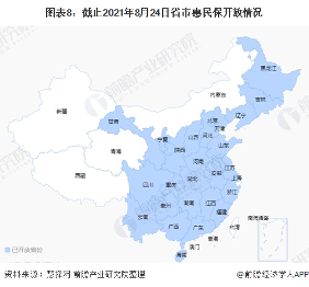 图表8：截止2021年8月24日省市惠民保开放情况