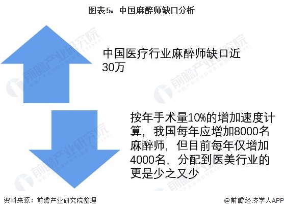 图表5：中国麻醉师缺口分析