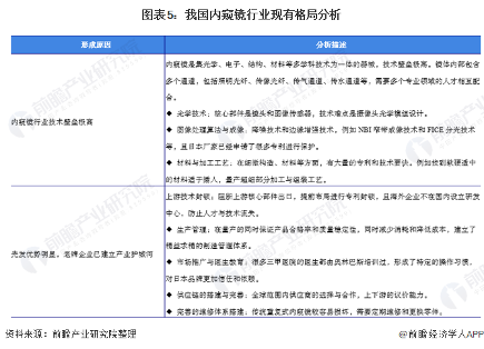 2021年中国内窥镜行业市场竞争格局分析(图5) 图表5:我国内窥镜行业现有格局分析