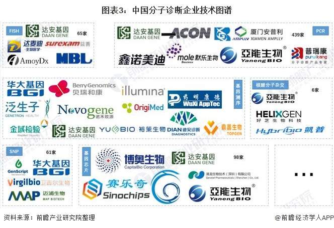 图表3：中国分子诊断企业技术图谱
