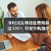 净利润连降销售费用暴增300% 研发外购隐患浮现?(图2) 净利润连降销售费用暴增300% 研发外购隐患浮现?(图2)