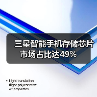三星智能手机存储芯片市场占比达49%（图3）